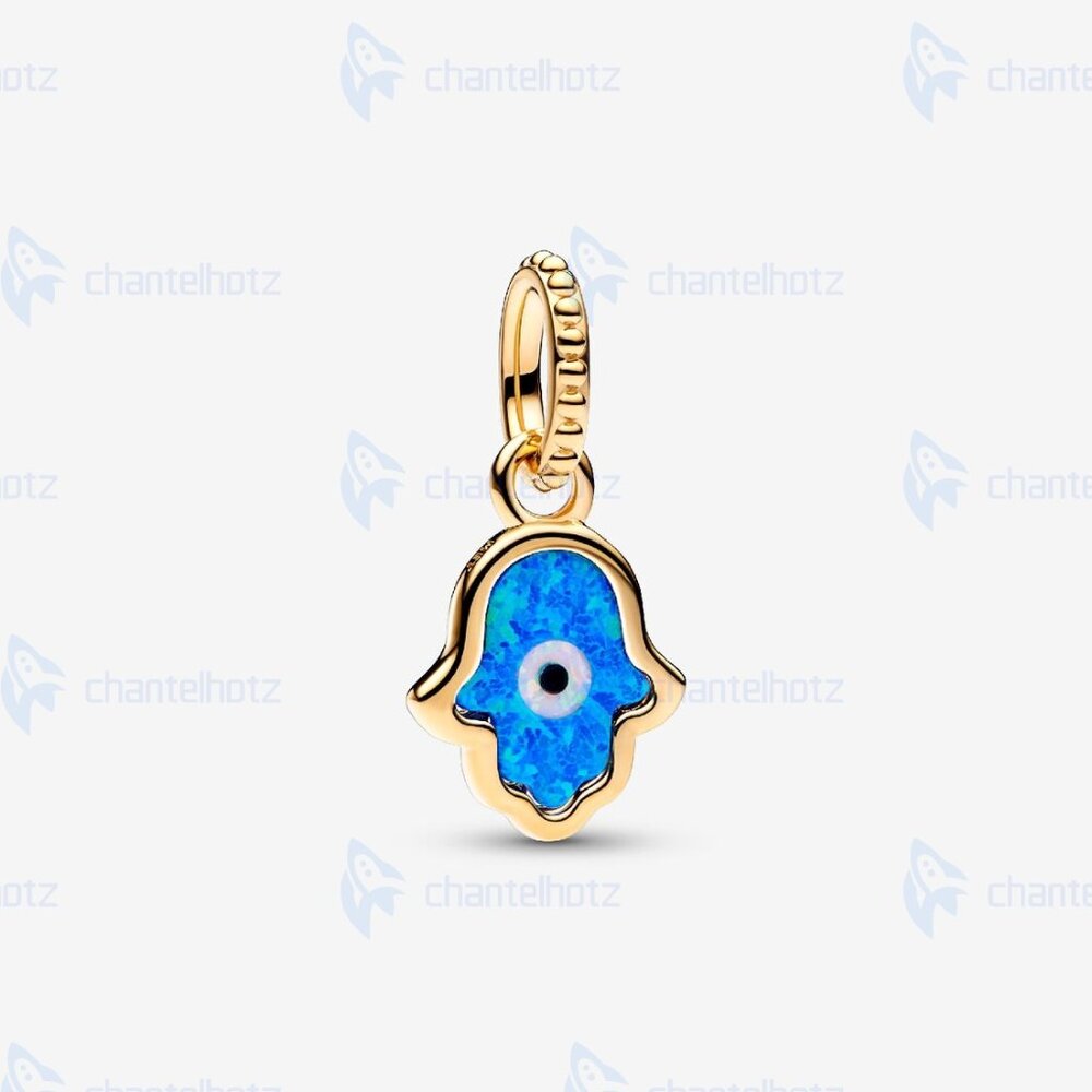 Pandora Opalescent Blue Hamsa Hand Dangle Charm